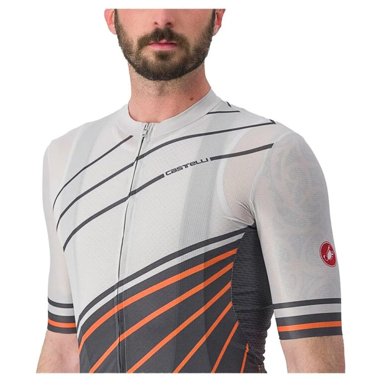 Castelli Speed Strada Short Sleeve Jersey M Moon Grey / Dark Grey / Scarlet Ibis - Image 5