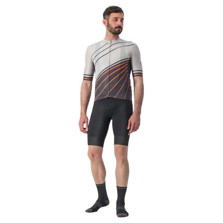 Castelli Speed Strada Short Sleeve Jersey M Moon Grey / Dark Grey / Scarlet Ibis - Image 6