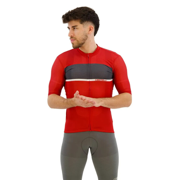 Castelli Tradizione Short Sleeve Jersey S Rich Red / Dark Gray-White - 2XL Rich Red / Dark Gray-White