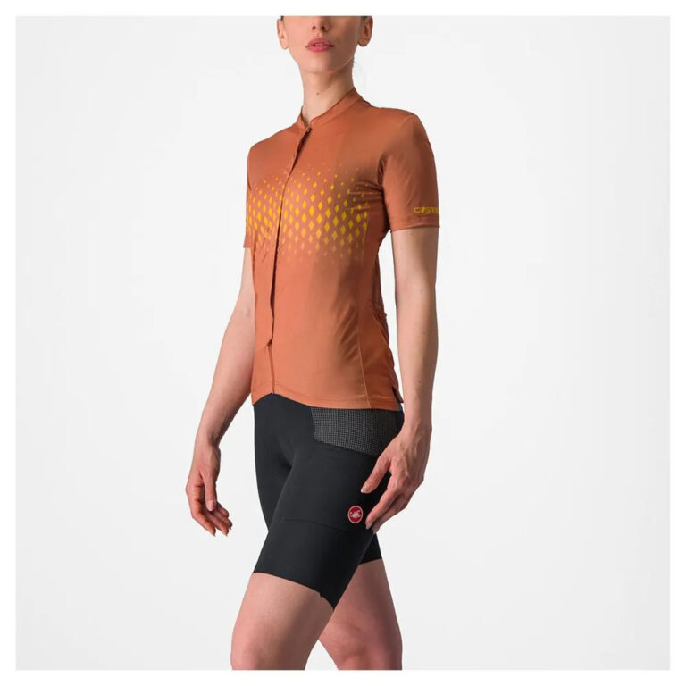 Castelli Unilimited Sentiero Short Sleeve Jersey S Mocha / Goldenrod - Image 3