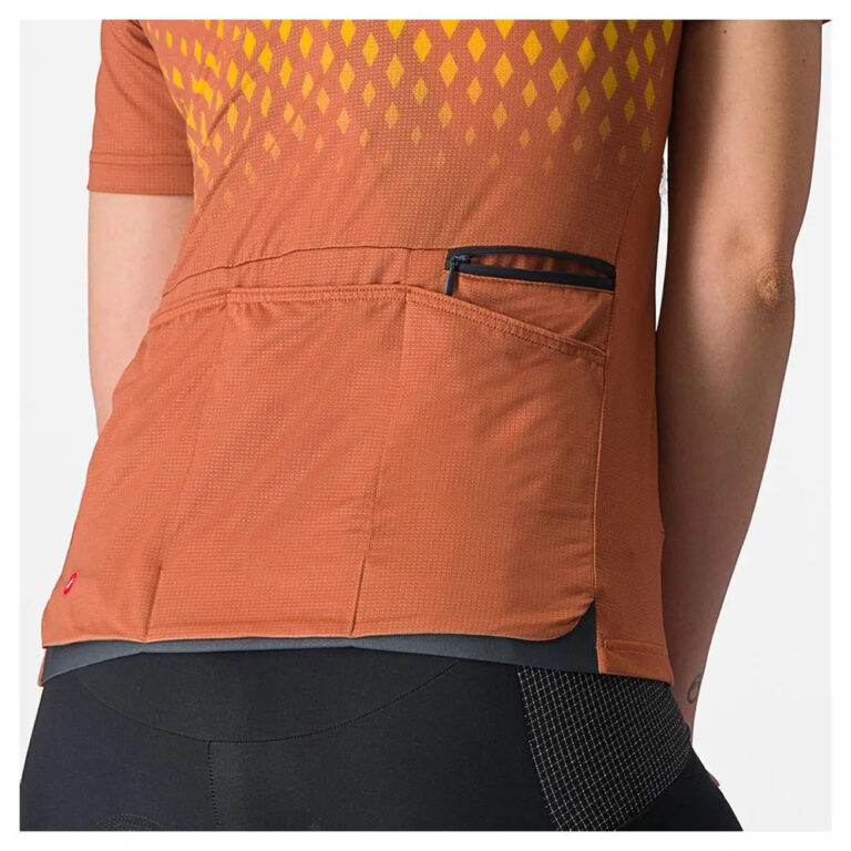 Castelli Unilimited Sentiero Short Sleeve Jersey S Mocha / Goldenrod - Image 4