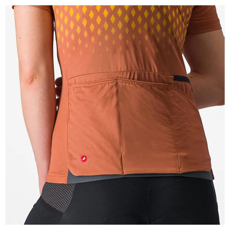 Castelli Unilimited Sentiero Short Sleeve Jersey S Mocha / Goldenrod - Image 5