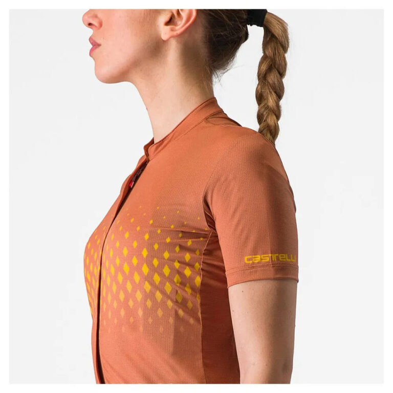 Castelli Unilimited Sentiero Short Sleeve Jersey S Mocha / Goldenrod - Image 7