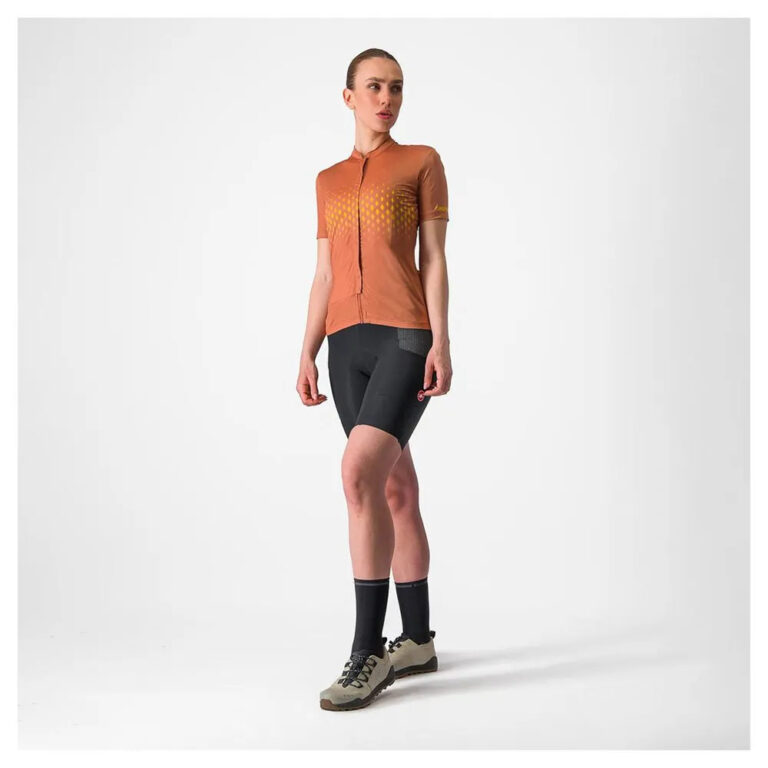 Castelli Unilimited Sentiero Short Sleeve Jersey S Mocha / Goldenrod - Image 9