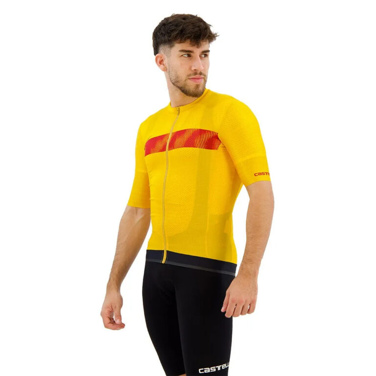 Castelli Unlimited Endurance Short Sleeve Jersey XL Goldenrod / Rich Red - Image 3