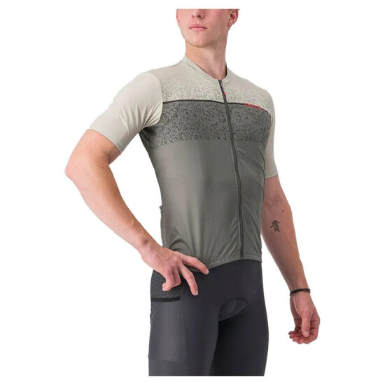 Castelli Unlimited Entrata Short Sleeve Jersey M Travertine Grey / Forest Grey - XL Travertine Grey / Forest Grey