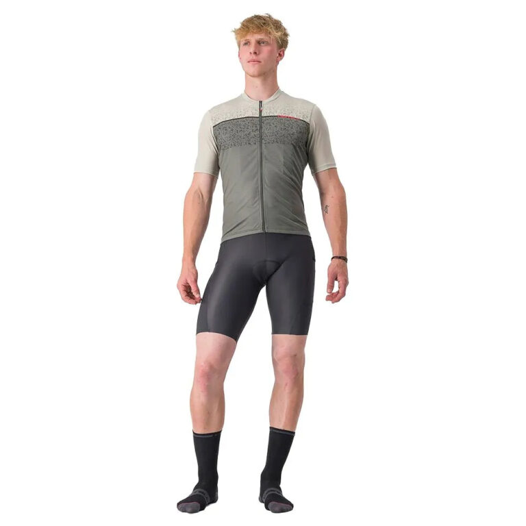 Castelli Unlimited Entrata Short Sleeve Jersey M Travertine Grey / Forest Grey - XL Travertine Grey / Forest Grey - Image 5