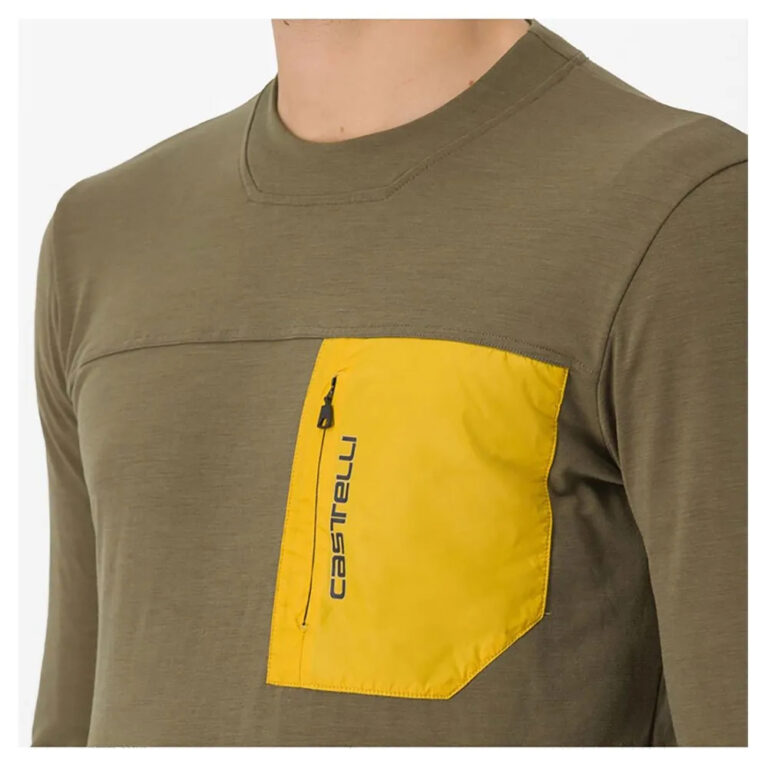 Castelli Unlimited Merino Long Sleeve Jersey M Tarmac / Goldenrod - Image 4