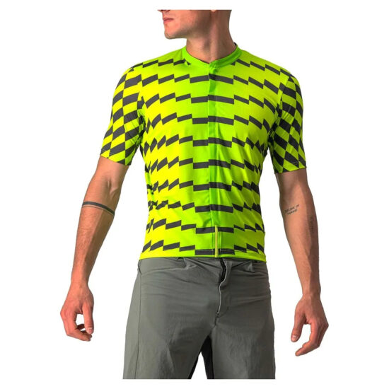 Castelli Unlimited Sterrato Short Sleeve Jersey L Electric Lime / Dark Grey - XL Electric Lime / Dark Grey