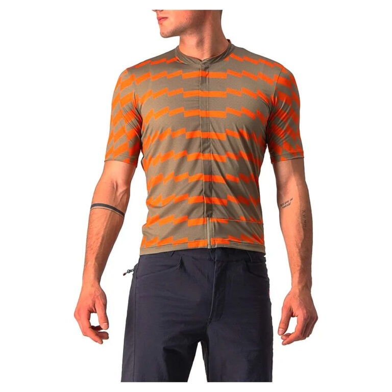 Castelli Unlimited Sterrato Short Sleeve Jersey S Olive Green / Orange Rust - XL Olive Green / Orange Rust