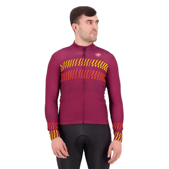 Castelli Unlimited Thermal Long Sleeve Jersey M Bordeaux / Goldenrod / Orange - 3XL Bordeaux / Goldenrod / Orange