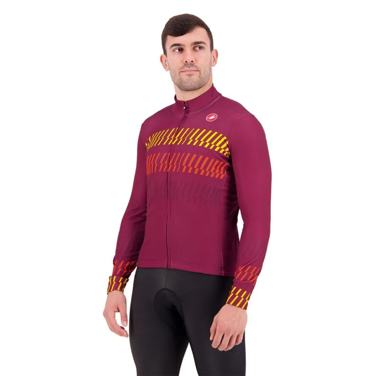 Castelli Unlimited Thermal Long Sleeve Jersey M Bordeaux / Goldenrod / Orange - 3XL Bordeaux / Goldenrod / Orange - Image 3