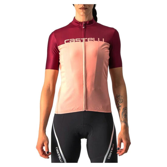 Castelli Velocissima Short Sleeve Jersey XS Blush / Bordeaux - XL Blush / Bordeaux