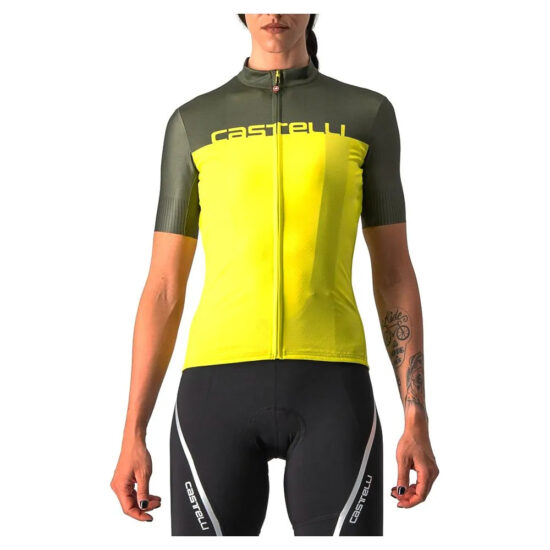 Castelli Velocissima Short Sleeve Jersey S Sulphur / Military Green - M Sulphur / Military Green