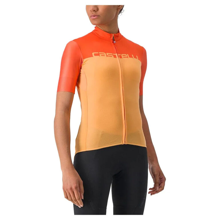 Castelli Velocissima Short Sleeve Jersey S Soft Orange / Scarlet Ibis - L Soft Orange / Scarlet Ibis