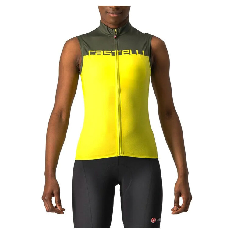 Castelli Velocissima Sleeveless Jersey S Sulphur / Military Green - XL Sulphur / Military Green