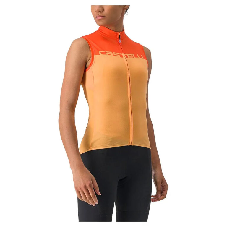 Castelli Velocissima Sleeveless Jersey XS Soft Orange / Red Lava