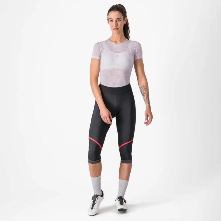 Castelli Velocissima Thermal 3/4 Bib Tights XS Black / Hibiscus - XL Black / Hibiscus - Image 3