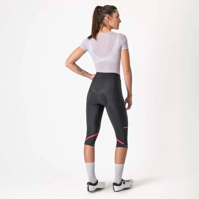 Castelli Velocissima Thermal 3/4 Bib Tights XS Black / Hibiscus - XL Black / Hibiscus - Image 4