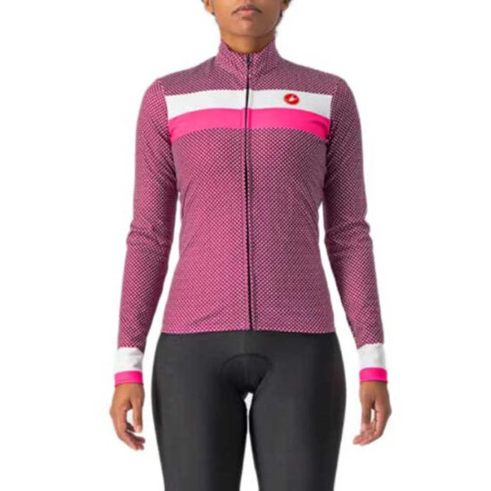 Castelli Volare Long Sleeve Jersey XL Cyclamen / White / Pink Fluo