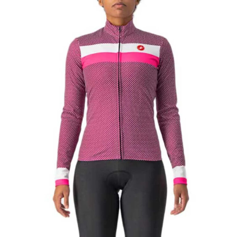 Castelli Volare Long Sleeve Jersey XL Cyclamen / White / Pink Fluo