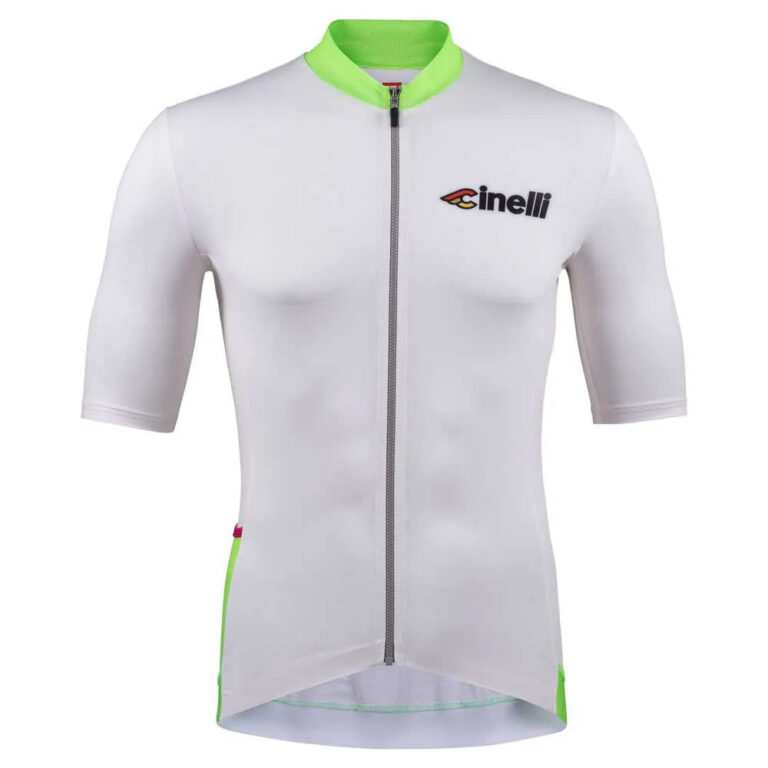 Cinelli Tempo Short Sleeve Jersey M Off White / Gombo Green / Magenta - L Off White / Gombo Green / Magenta