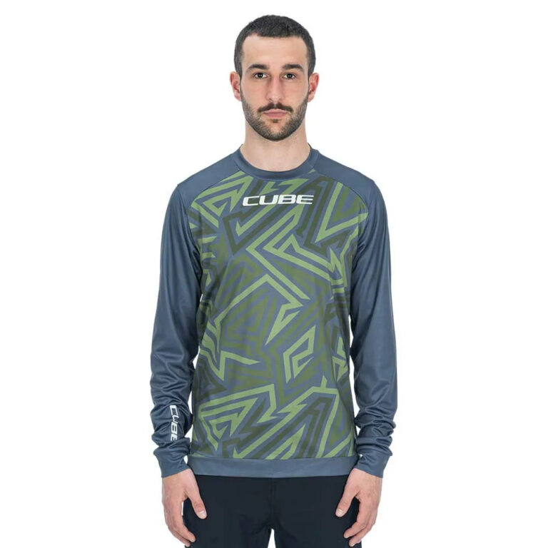 Cube ATX TM Long Sleeve Enduro Jersey XS Olive / Grey - XL Olive / Grey