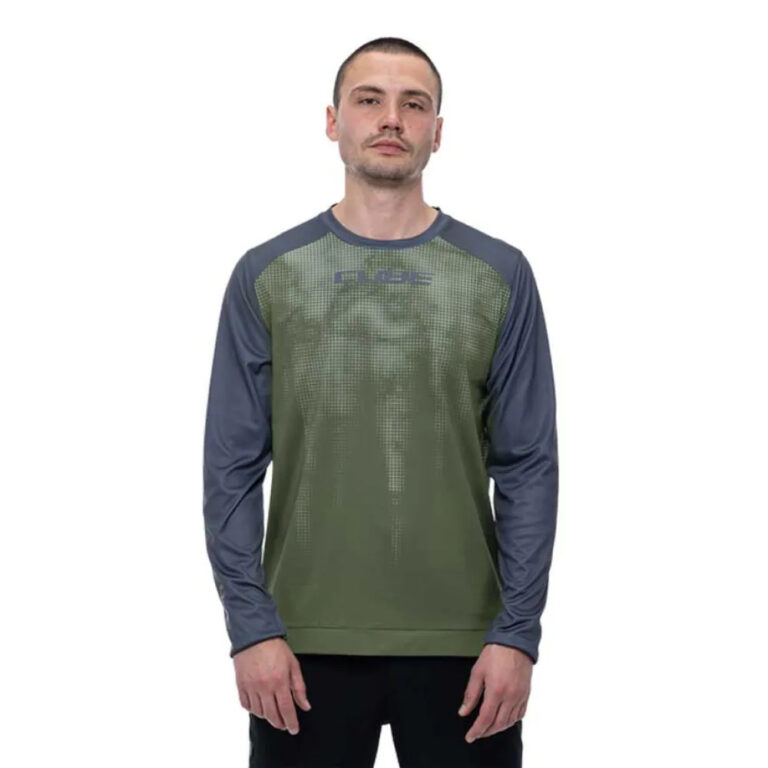 Cube ATX TM Long Sleeve Enduro Jersey XS Olive / Grey - 2XL Olive / Grey