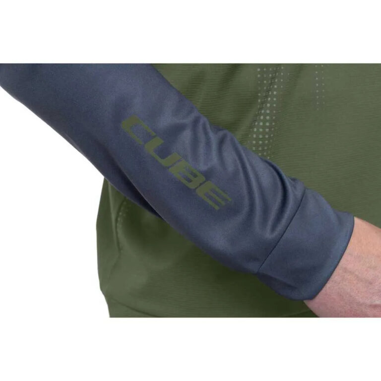 Cube ATX TM Long Sleeve Enduro Jersey XS Olive / Grey - 2XL Olive / Grey - Image 5