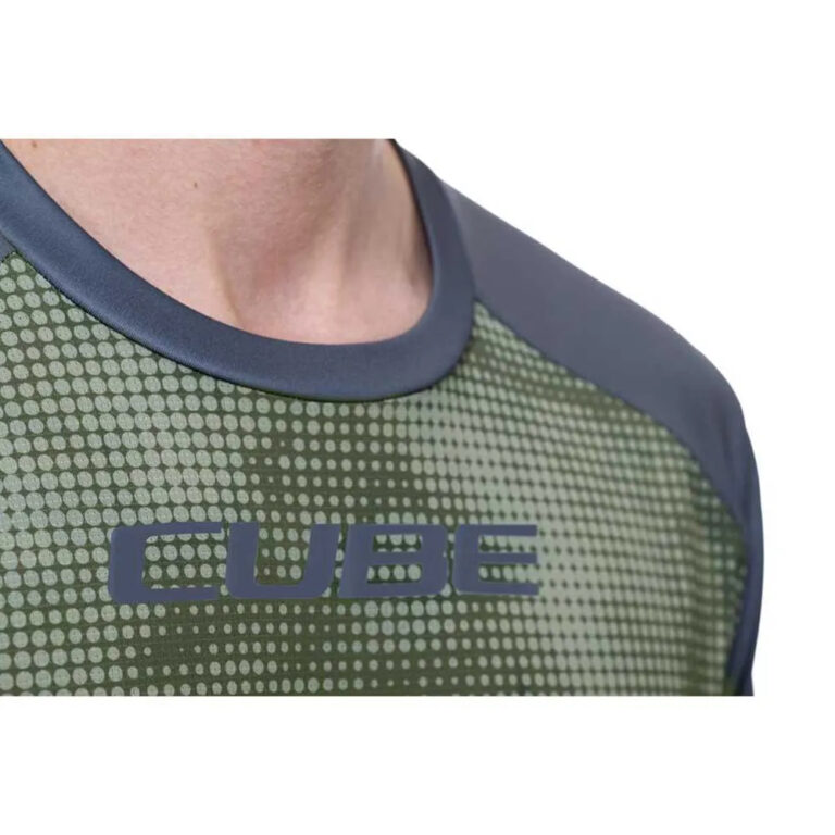 Cube ATX TM Long Sleeve Enduro Jersey XS Olive / Grey - 2XL Olive / Grey - Image 6