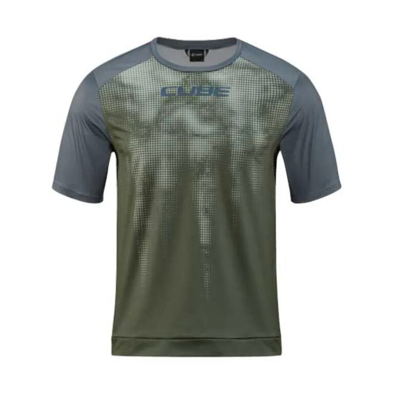 Cube ATX TM Short Sleeve Enduro Jersey 2XL Olive / Grey - Image 3