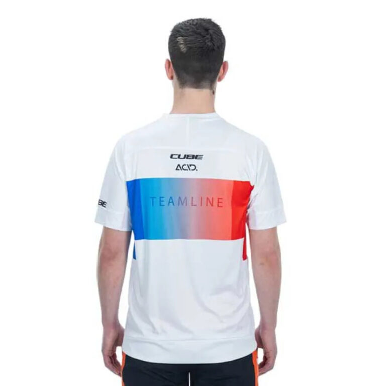 Cube Teamline Short Sleeve Enduro Jersey S White / Blue / Red - 3XL White / Blue / Red - Image 2