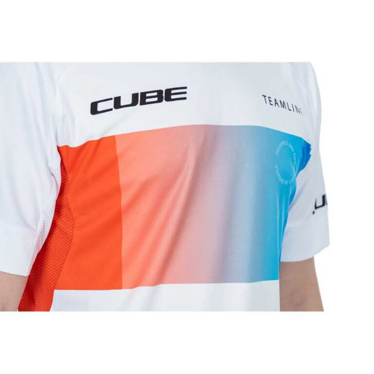 Cube Teamline Short Sleeve Enduro Jersey S White / Blue / Red - 3XL White / Blue / Red - Image 4