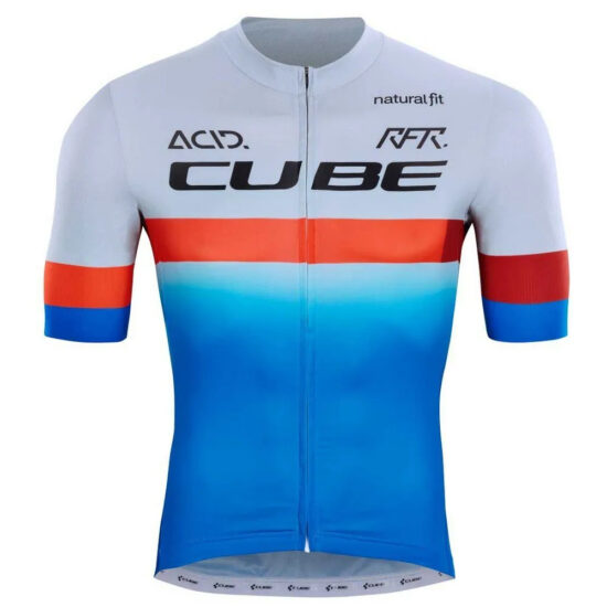 Cube TeamLine Short Sleeve Jersey S Blue / Red / Grey