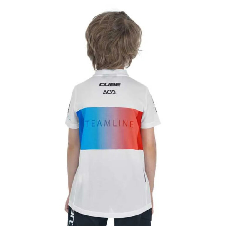 Cube Teamline Short Sleeve Jersey S White / Blue / Red - 2XL White / Blue / Red - Image 2