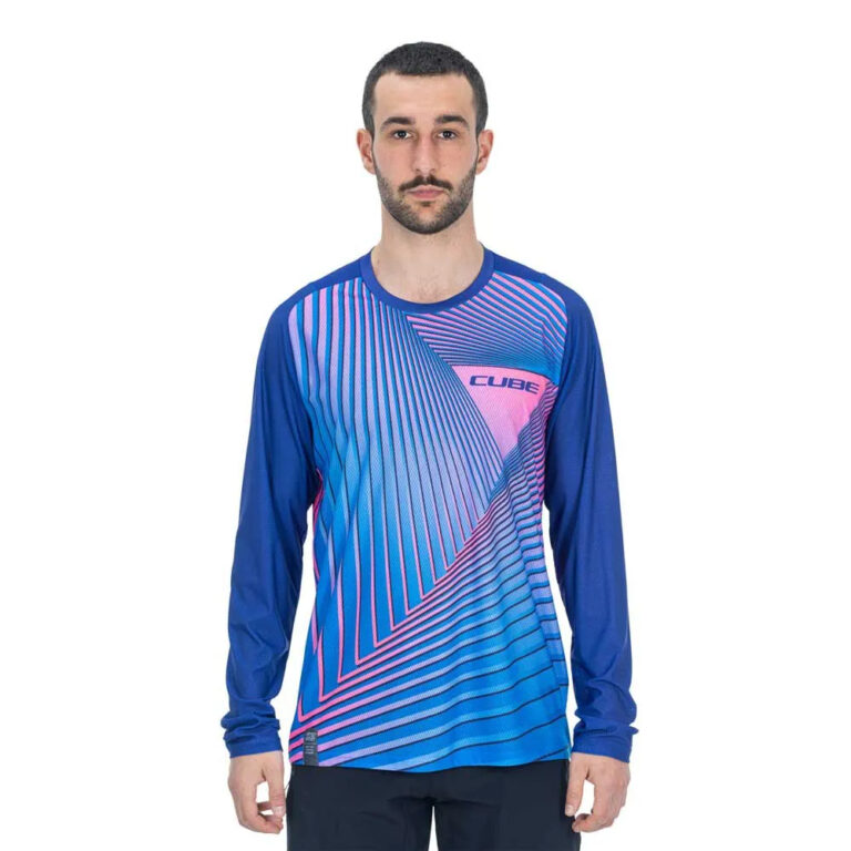 Cube Vertex Long Sleeve Enduro Jersey S Blue / Pink - 3XL Blue / Pink