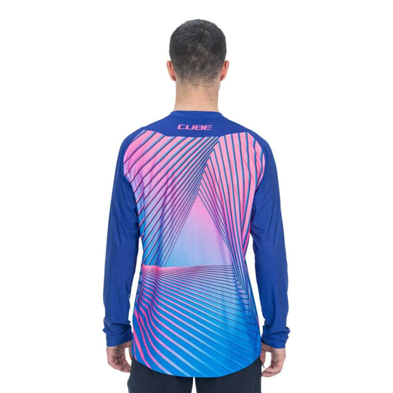 Cube Vertex Long Sleeve Enduro Jersey S Blue / Pink - 3XL Blue / Pink - Image 2