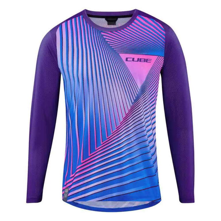 Cube Vertex Long Sleeve Enduro Jersey S Blue / Pink - 3XL Blue / Pink - Image 3