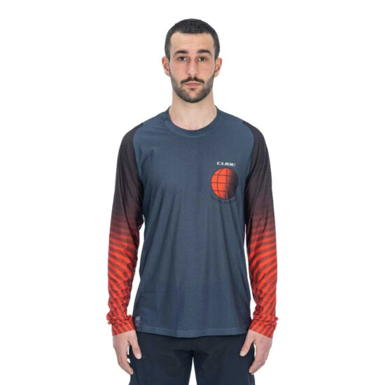 Cube Vertex Long Sleeve Enduro Jersey XS Grey / Red - 3XL Grey / Red