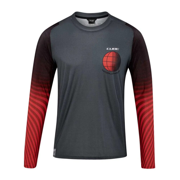 Cube Vertex Long Sleeve Enduro Jersey XS Grey / Red - 3XL Grey / Red - Image 3