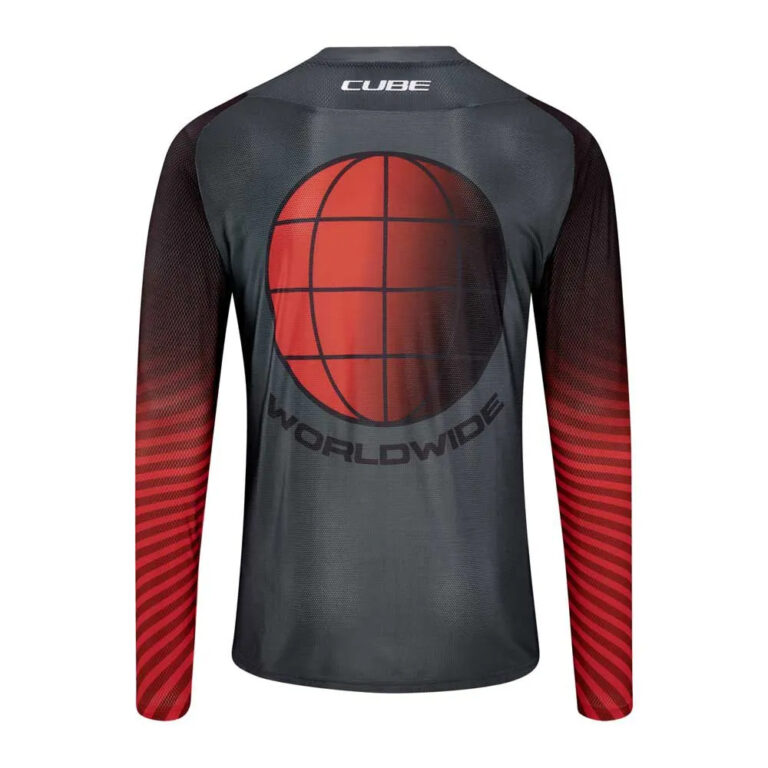 Cube Vertex Long Sleeve Enduro Jersey XS Grey / Red - 3XL Grey / Red - Image 4