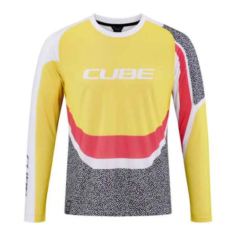 Cube Vertex Long Sleeve Enduro Jersey XS Yellow / Pink - 3XL Yellow / Pink - Image 3