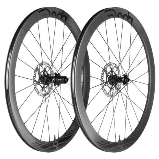 Deda SL4 DB Carbon Tubeless Road Wheel Set 12 x 100 / 12 x 142 mm &amp;  Shimano/Sram HG Black - Campagnolo Black