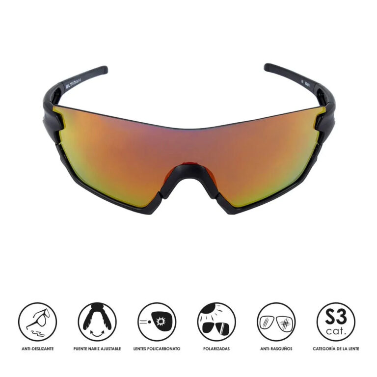 Eltin Oversize 2 Sunglasses Smoke/CAT3 Black / Yellow Fluo - Image 2