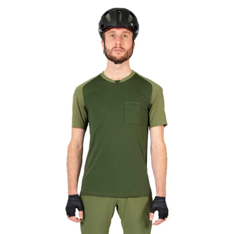 Endura GV500 Foyle T Gravel Short Sleeve Jersey M Olive Green - XL Olive Green