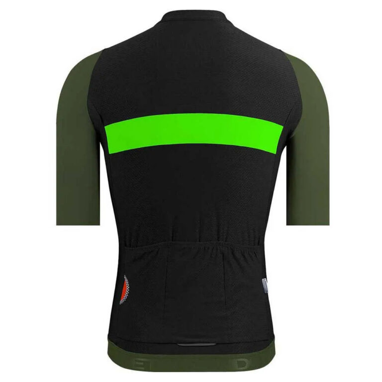 Etxeondo Summum Short Sleeve Jersey M Black / Khaki Green - Image 2