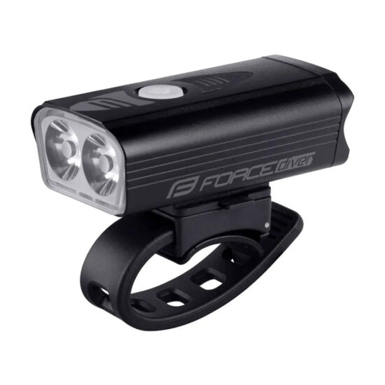 Force Diver USB Front Light 900 Lumens Black