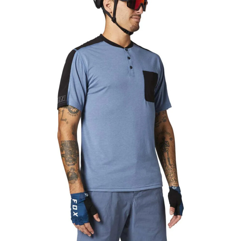 Fox racing Fox Racing Ranger Drirelease&amp;reg; Henley Short Sleeve T-shirt S Matte Blue - Image 3