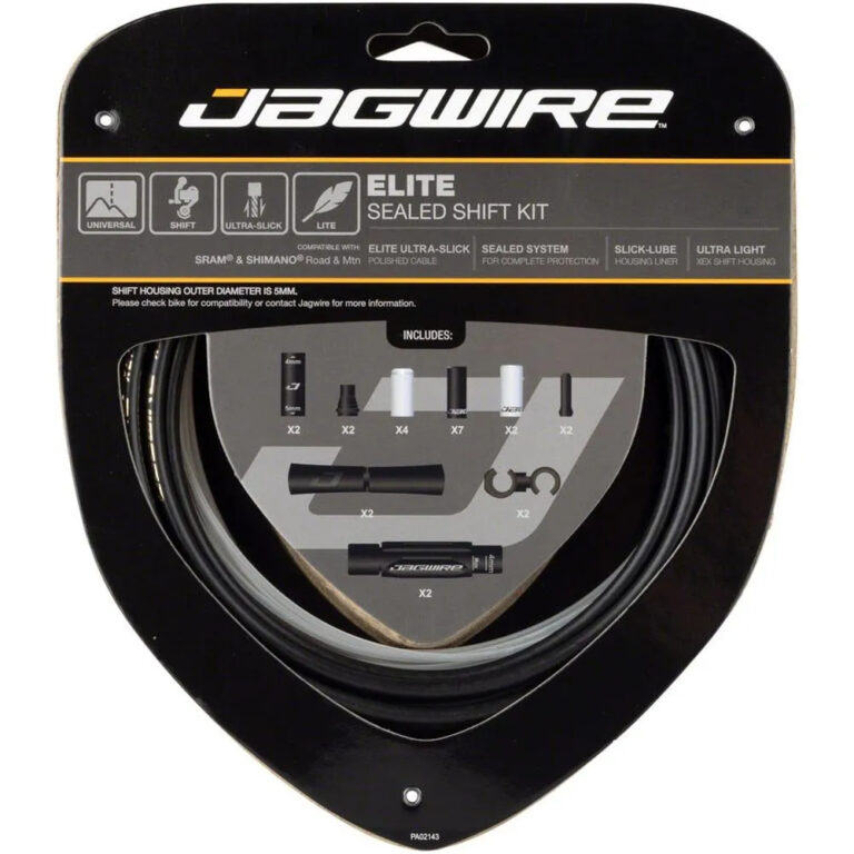 Jagwire Sealed Shift Kit Shimano/Sram Gear Cable Kit One Size Black