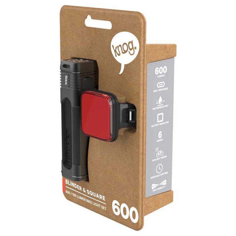 Knog Blinder 600 + Square Light Set 600 / 100 Lumens Black / Red - Image 6